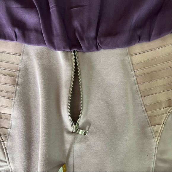 Alice and Olivia Nicky Blouson Leather Panel Dress - Picture 9 of 11